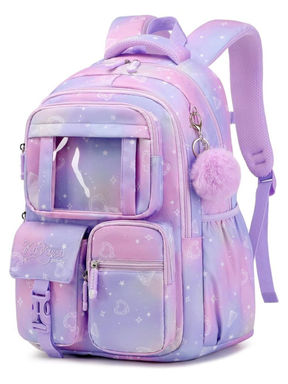 Kids Girls School Backpack Water Resistant Polyester 15in Laptop